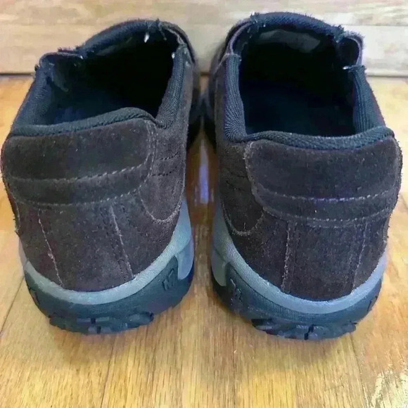 Merrell Men’s Espresso Brown Suede Leather Shoes Size 8 Slip On Loafers - Picture 2 of 8